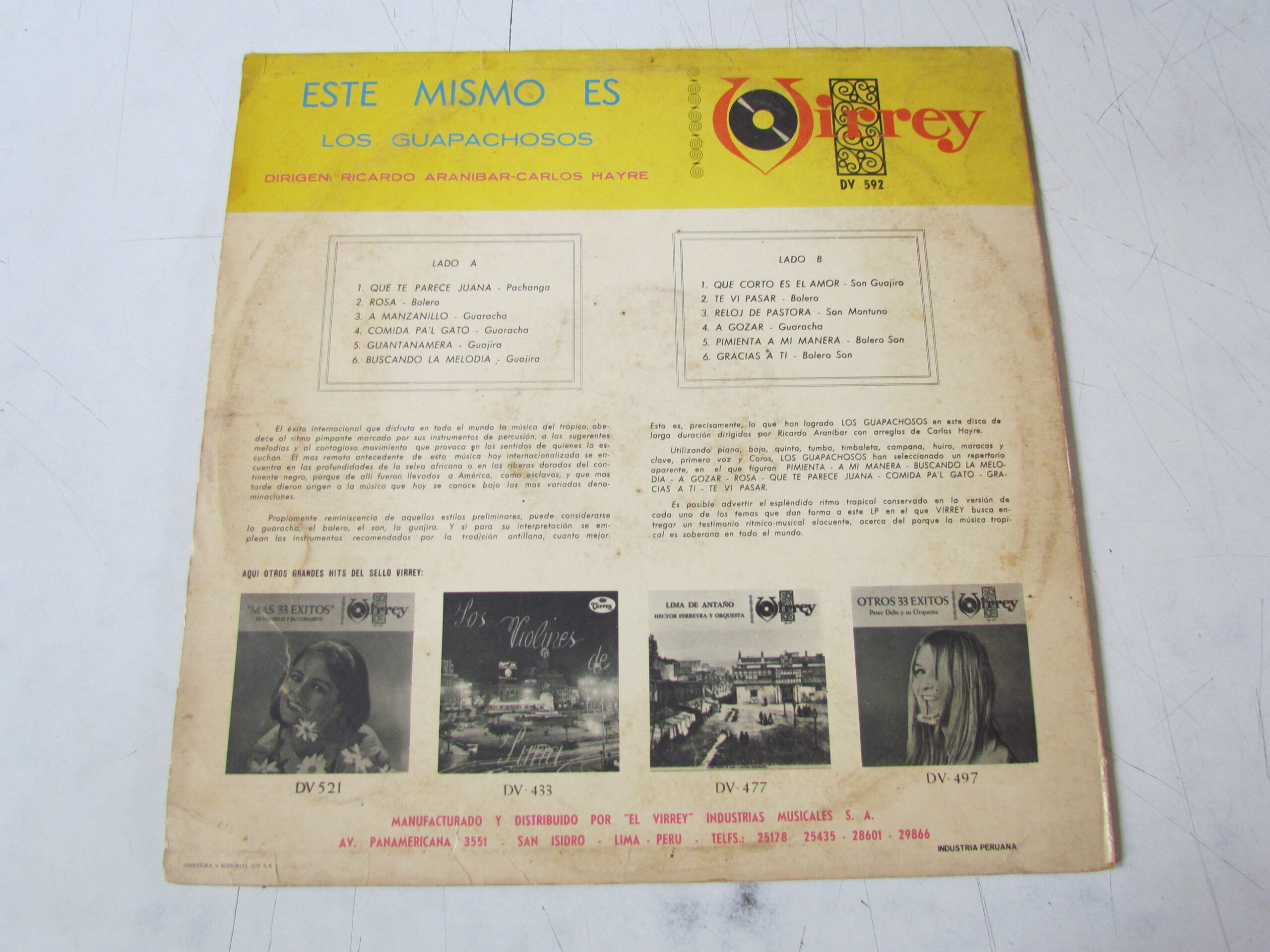 LOS GUAPACHOSOS & CARLOS HAYRE "ESTO MISMO ES" KILLER GUARACHA SALSA GUAGUANCO GUAJIRA DESCARGA FROM PERU LP HEAR ♫ - Imagen 2